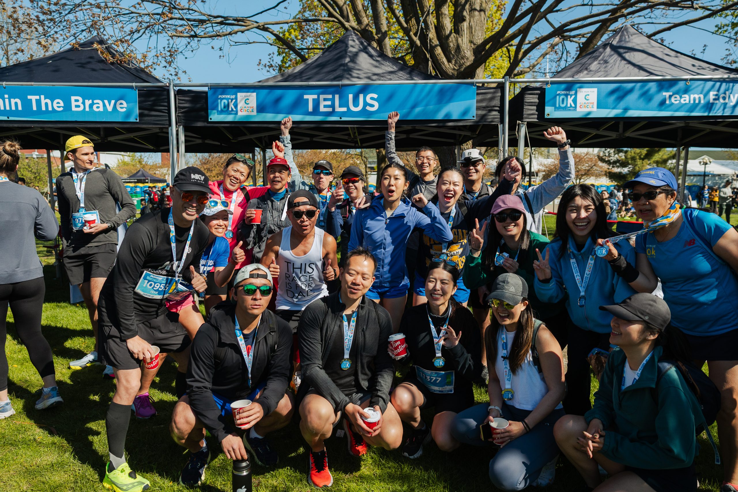 telus team at sl10k finish area